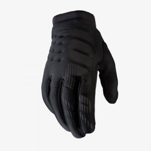Мотоперчатки подростковые теплые 100% BRISKER Black M