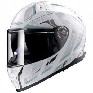 Мотошолом LS2 FF811 Vector 2 Alizer Matt White Silver