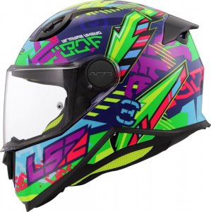Мотошолом LS2 FF812 Kid Svent Blue Green M