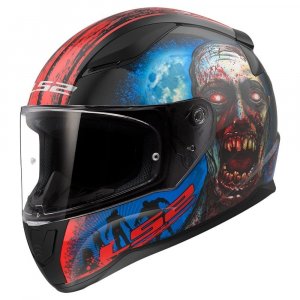 Мотошолом LS2 FF353 Rapid 2 Zombie Black Red ECE2206 XL