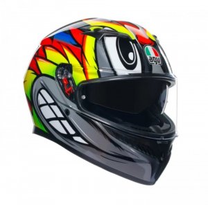 Мотошолом AGV K3 BIRDY 2.0 Grey Yellow Red ECE2206 M